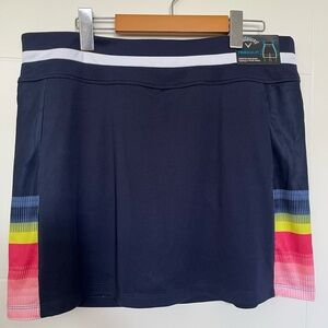 NWT Callaway Navy Skirt with built in shorts & Pink and Yellow Stripe Accents